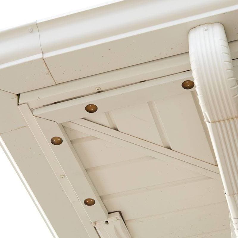 Close-up of colour-matched permanent lighting track installed neatly beneath a white soffit